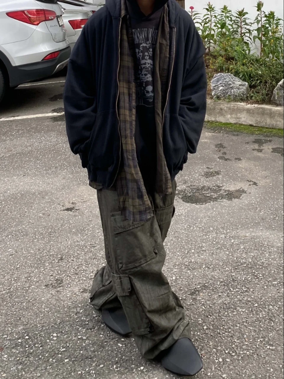 

Couples Oversized Hoodie irt Pattern Layering Zipper Cardigan Sweatirt Street Sle Autumn Winter Men Women Loose Outerwear