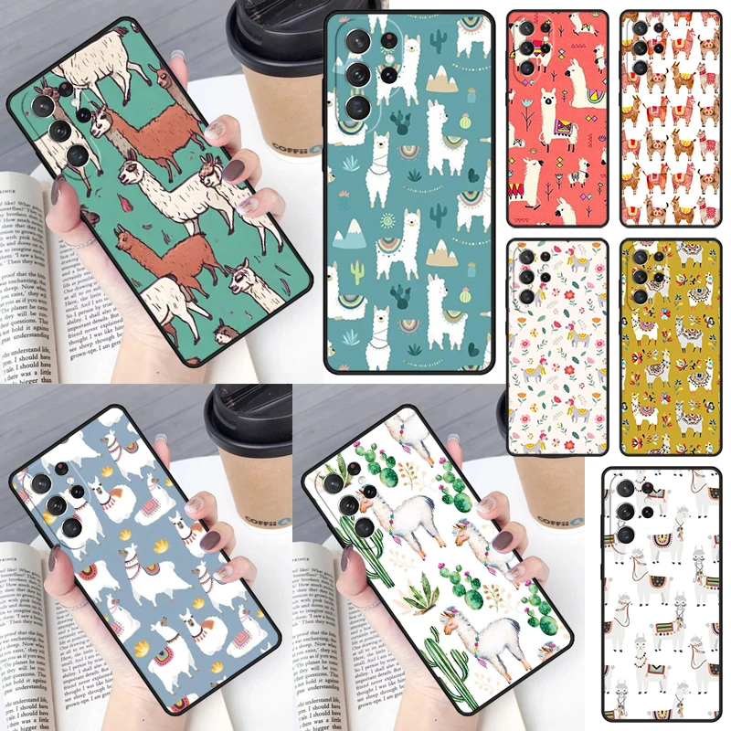 Lama Llama Alpacas Phone Case for Samsung Galaxy S26 Ultra S25 S24 S23 S22 S21 S20 Note10 Plus FE Cover Luxury