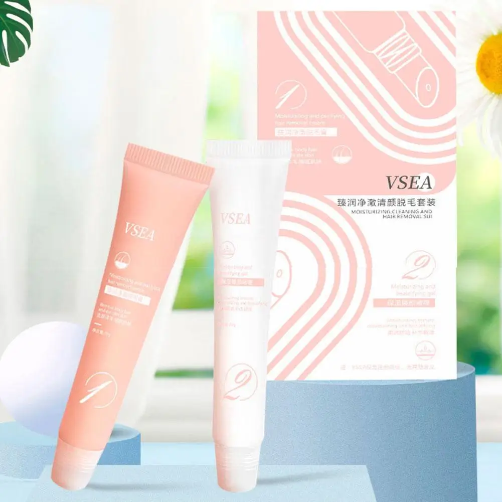 Effectieve Lip Haar Verwijderaar Mannen Vrouwen Pijnloze Zachte Verwijdering Care Kit Hydraterende Epilatie Crème Gezichtslip Haargel Aloë C3v7