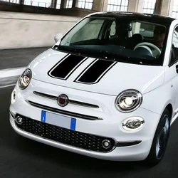 Car Hood Bonnet Stripe Vinyl Decal Engine Cover Decor Graphics Racing Sport Stripes Sticker Waterproof Accessories For Fiat 500