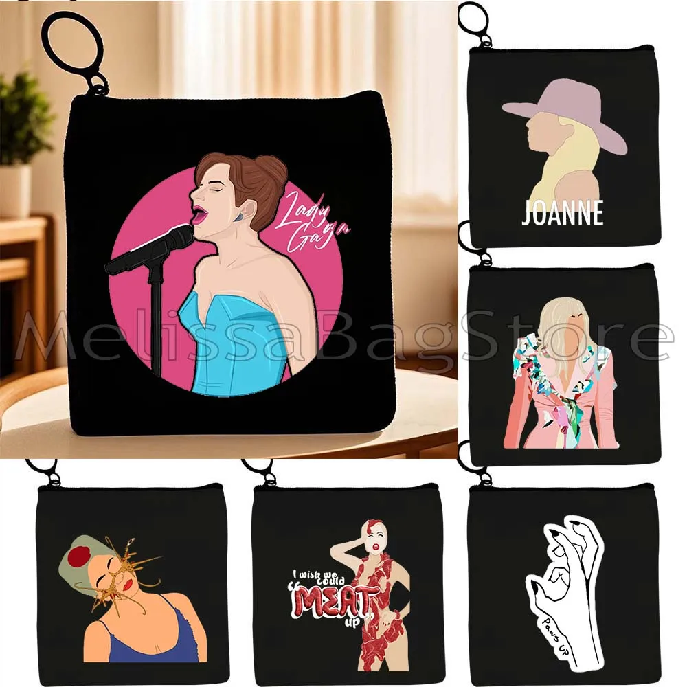 Free Woman Music Singer Lady Gaga Monsters ENIGMA Lips Joanne World Tour Freak Out Gift Key Coin Purse Cute Bag Wallet Pouch
