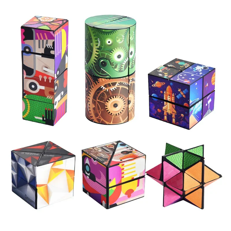 Puzzle Rubik's Cube Toy for Geometric Desktop Game Puzzle Three-dimensional Variety Rubik's Cube Stress Reliever Gift Fidget Toy