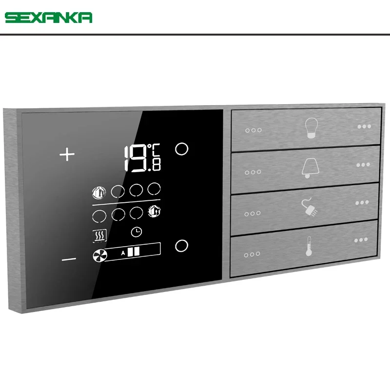 Sesanka KNX EIB produsen profesional, bangunan pintar sistem kontrol Panel sentuh KNX layar sentuh 4 inci