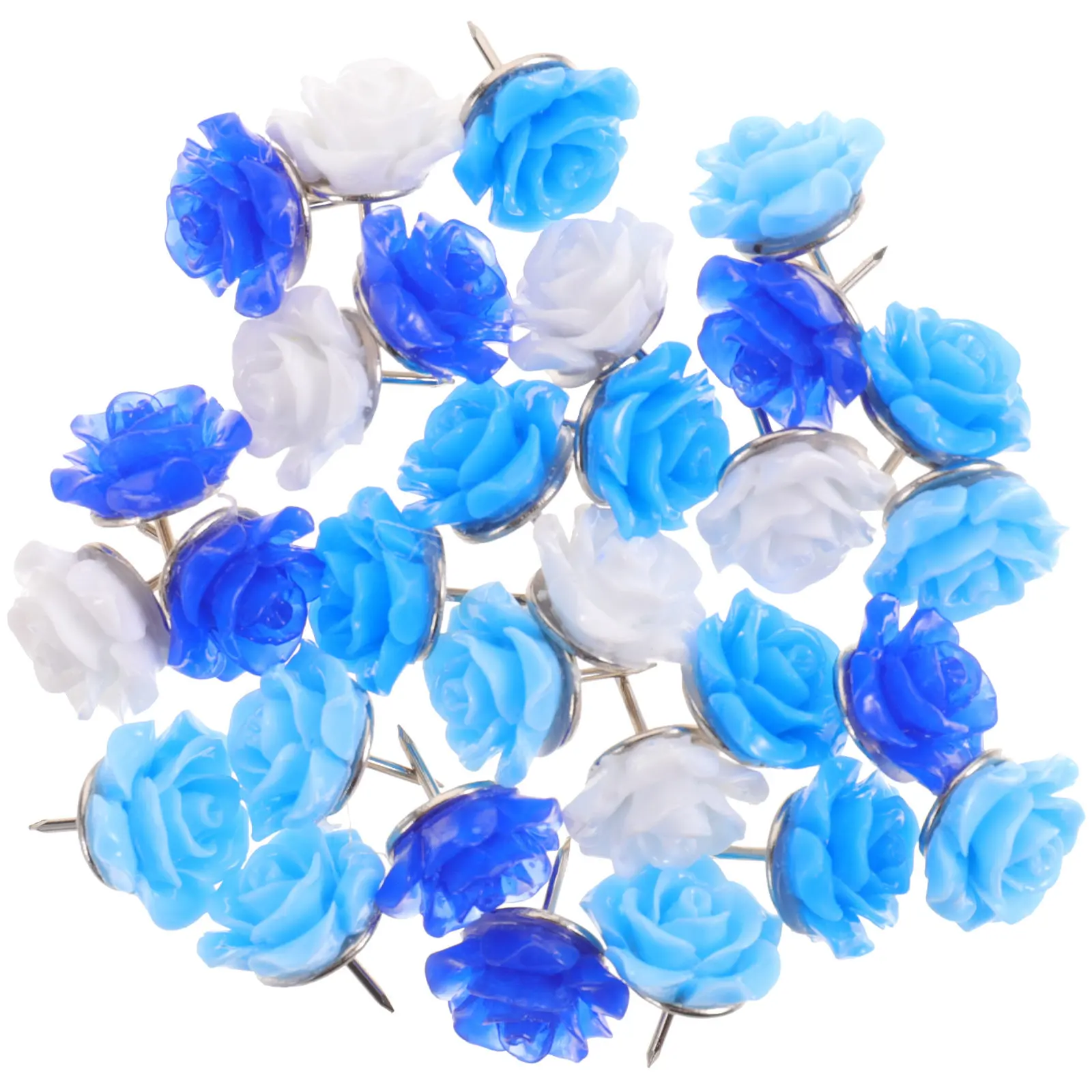 

30Pcs Colorful Push Pins Flower Shape Delicate Thumb Tacks Multi-Function Daily Use Map Supplies Reusable Home Supply