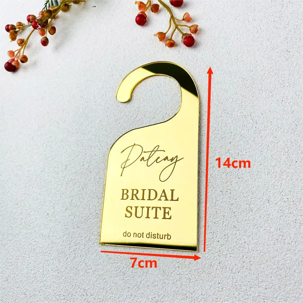 Personalized Wedding Do Not Disturb Door Hangers Bridal Suite Hanging Door Sign Customized Bride Name Party Acrylic Decoration