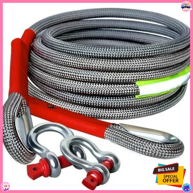 

20-тонный сверхмощный буксирный трос, подходящий для внедорожников, прочный и надежный для экстренного буксировки, оснащенный сильным крючком.