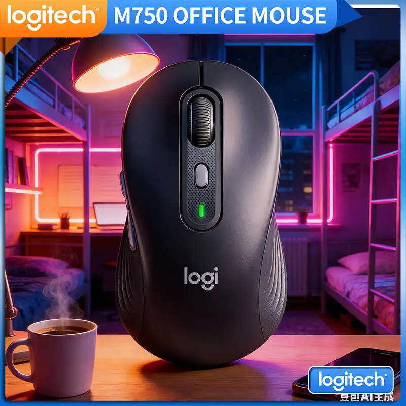 

Logitech M750 Bluetooth Mouse - Soft Thumb Rest, 3-Device Sync, 10m Range, Quiet Clicks Daily Use Essential