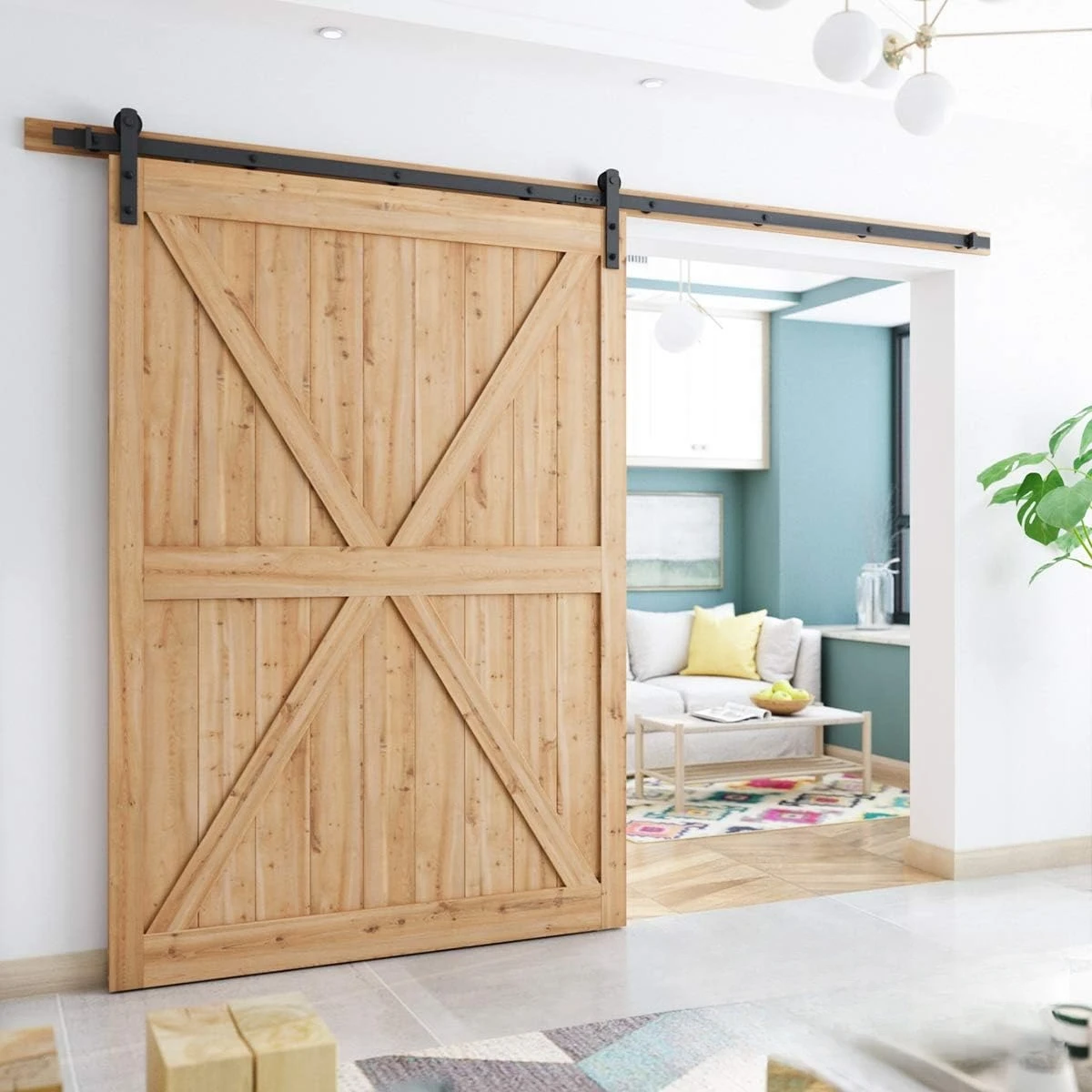 

10ft Barn Door Hardware kit, Barn Door Track, Sliding Door Hardware kit, Smoothly and Quietly-Heavy Duty Sturdy -Easy to Install