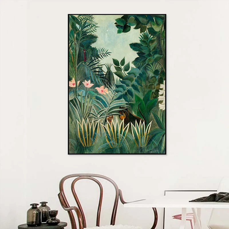 Henri Rousseau Famous Painting Exotic Forest Jungle Poster Canvas Painting Vintage Flowers Wall Art For Living Room Home Decor