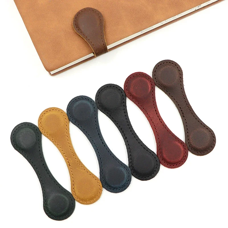 1pc Notebook Book Markers Page Divider Magnetic Leather Bookmark Double-sided Magnetic Buckle Magnet Clip Staionery Supplies