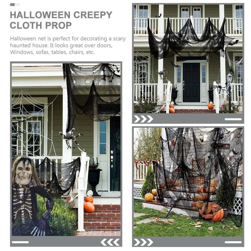 

Creepy Haunted House Decoration Cloth Halloween Decorations Ornament Fabric Black