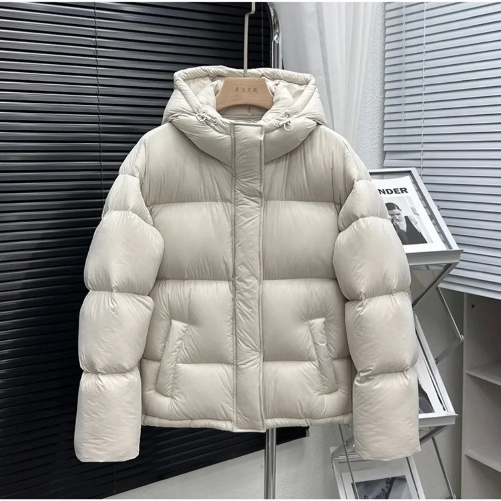Hot Sales Fashion New Winter Clothes Women Hoode Loose Thickened Warm White Duck Down Coat Female Short Puffer Jacket