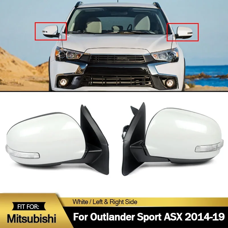 Dla 2014-2019 Mitsubishi Outlander Sport ASX lewe/prawe lusterko wsteczne akcesoria montażowe ze światłem skrętu