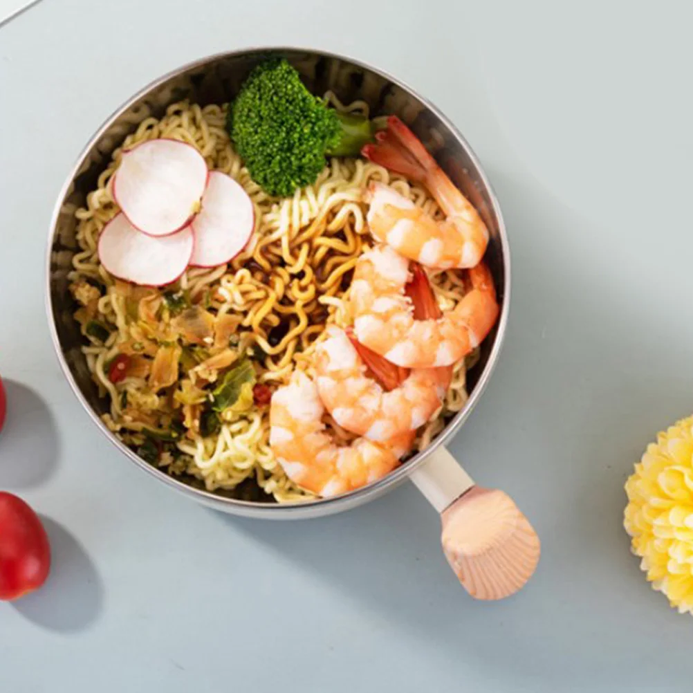 

Stainless Steel Ramen Bowl 600Ml Large Capacity Leak-Proof Lid Handle Reusable Soup Noodle Food Container For Home Office