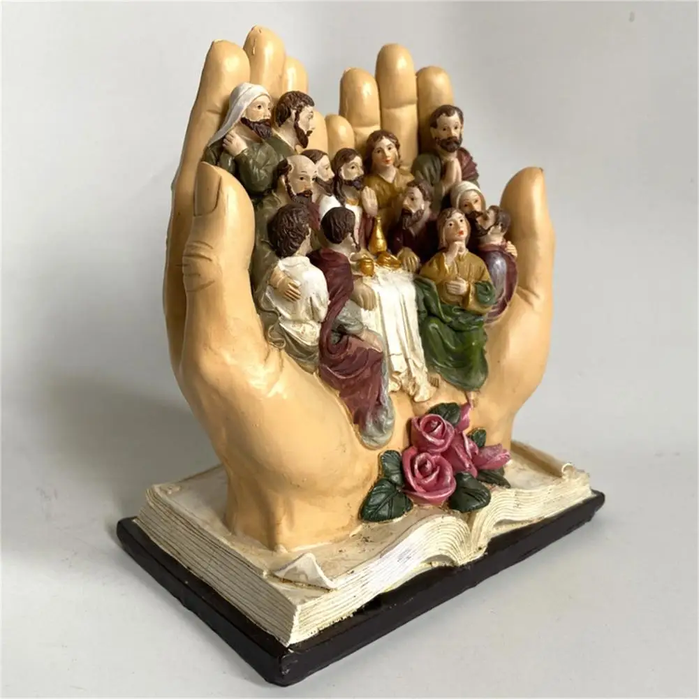 Artistic Jesus Statue Resin The Last Supper Sculpture Home Decor Christ Statues Mary Joseph Miniature Sculpture Christmas Gift