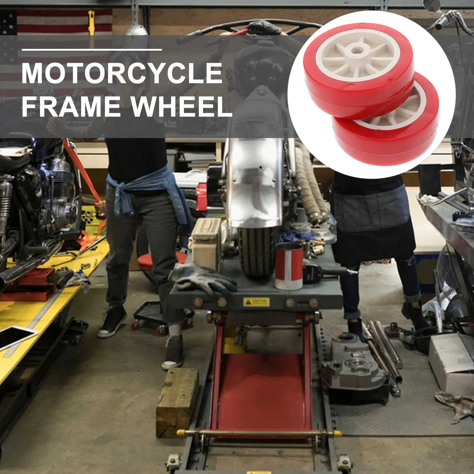 

2Pcs Motorcycle Lift Table Caster Wheels Heavy Duty Replacement for Atv Scissor Jack Dolly Stand Parts Red Easy Mobility Stable