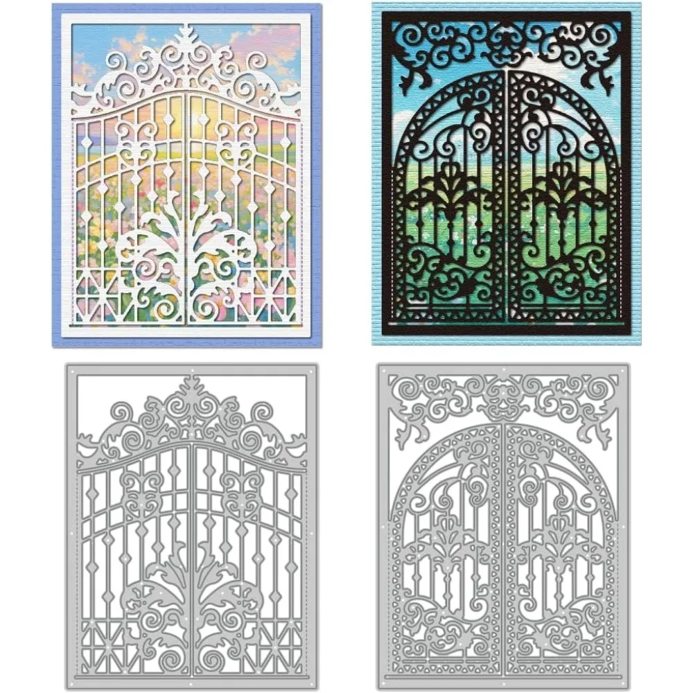 Zu öffnende Tore, Stanzformen, Kartenherstellung, Stanzschablone, viktorianischer Stil, Türrahmen, Metallstanzungen, Scrapbooking, Prägung, Templa