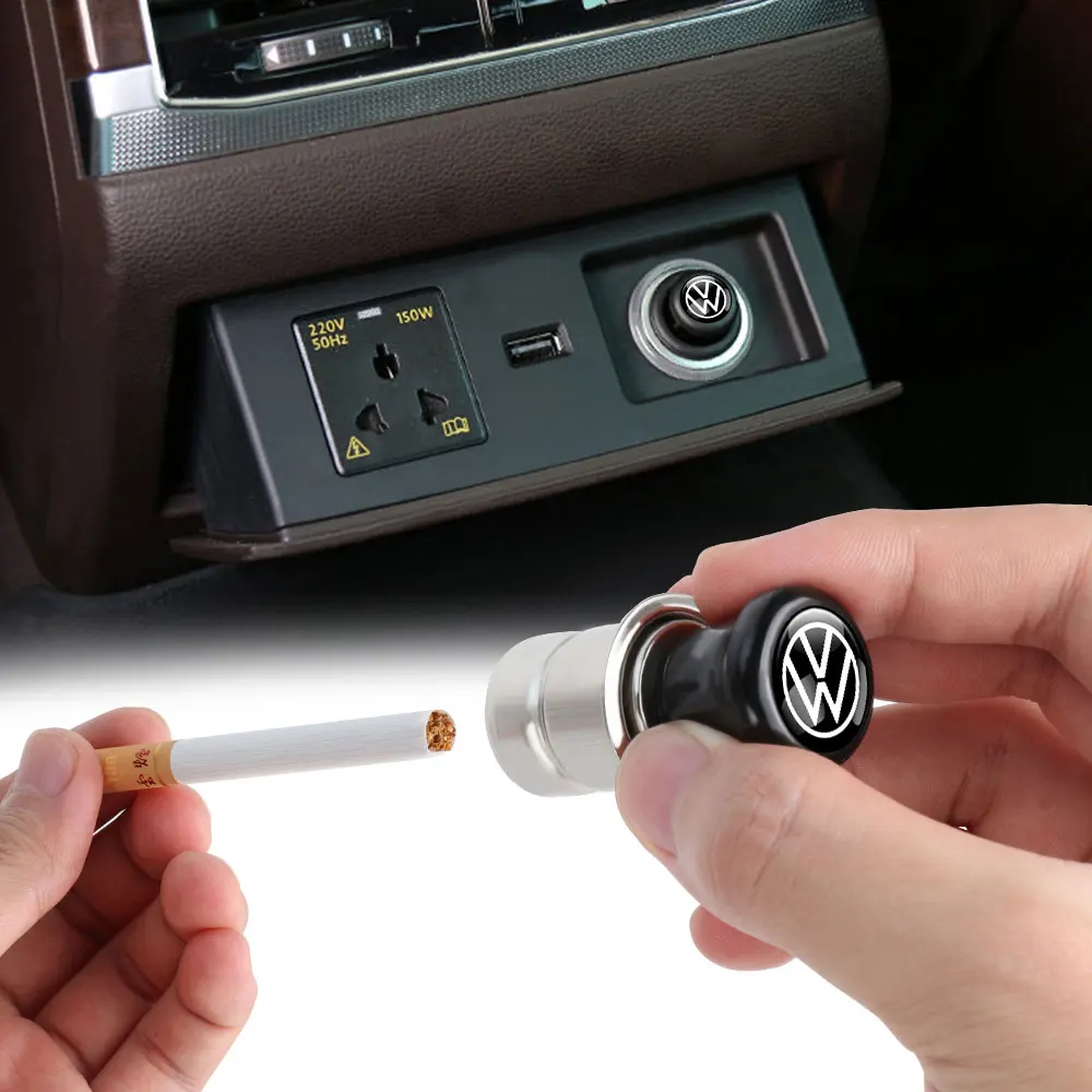 Encendedor de cigarrillos sin llama portátil de Metal para coche, encendedor de cigarrillos de 12V a prueba de viento para Volkswagen Vw Golf 7 5 6