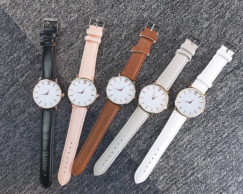 2023 neue Einfache Uhr Frauen Mode Uhren Casual Leder Band Quarz Armbanduhren Damen Mädchen Relogio Feminino Montre Femme