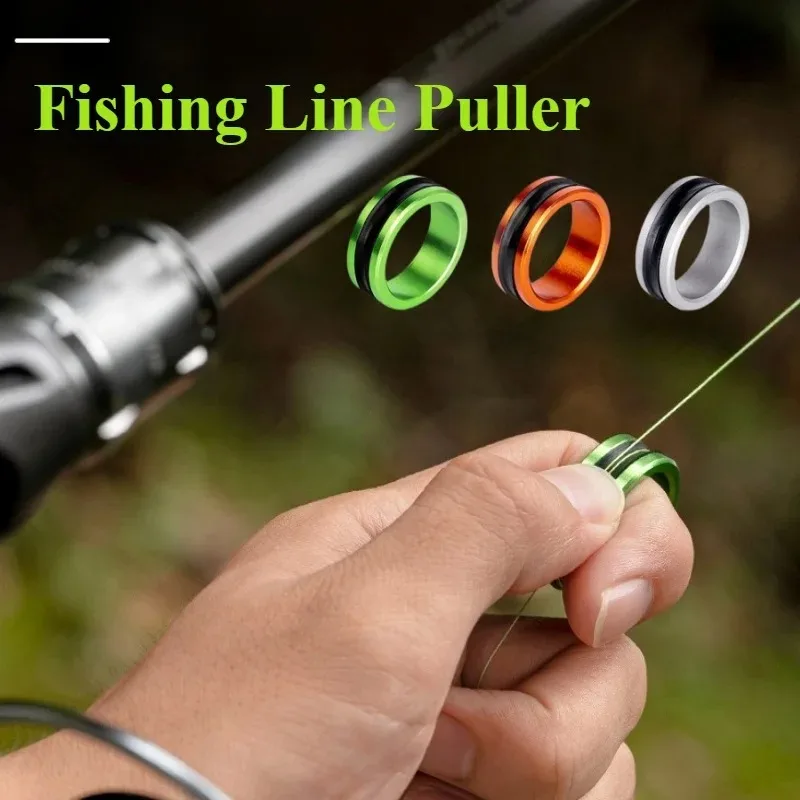 

Fishing Line Pulle Tool Protective Ring, Aluminum Alloy Knotter for PE Line, Anti-Cut Hand Tightener Fishing Gear Snagging Devi