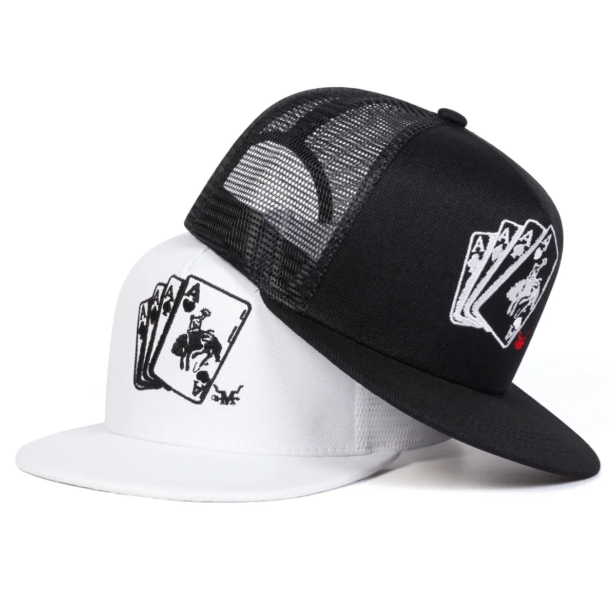 Unisex Poker A Stickerei Hip-Hop-Hüte Frühling Herbst Outdoor Verstellbare Freizeit-Baseballkappen Sonnenschutzhut Mütze