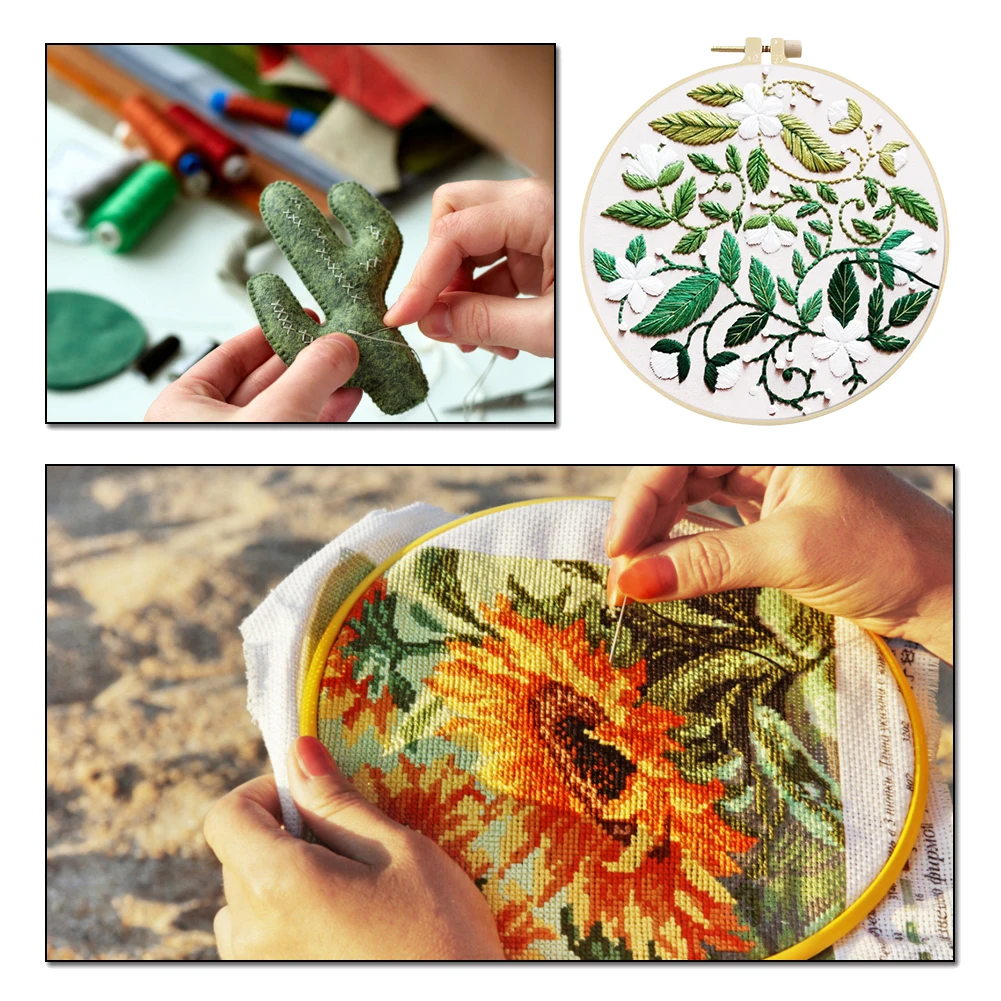 مجموعة غرز متقاطعة على شكل زهرة مجموعة تطريز مطبوعة يدويًا لهدايا المبتدئين مقاس 30 × 30 سم #2