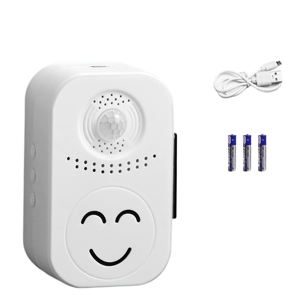 Infrared Motion Sensing Welcome Doorbell for Retail Locations Features 12 Voice Options and Rechargeable Design