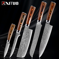 XITUO Coloured wooden handle kitchen knife 67 layer VG10 Damascus steel Chef knife sharp Santoku Boning knife cooking Knives