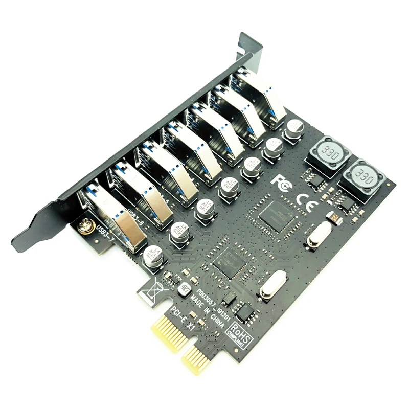 USB 3.0 PCI-E Adattatore per Schede Di Espansione 7 Porte USB 3.0 Hub Adapter Controller Esterno PCI-E Extender PCI Express Card per desktop