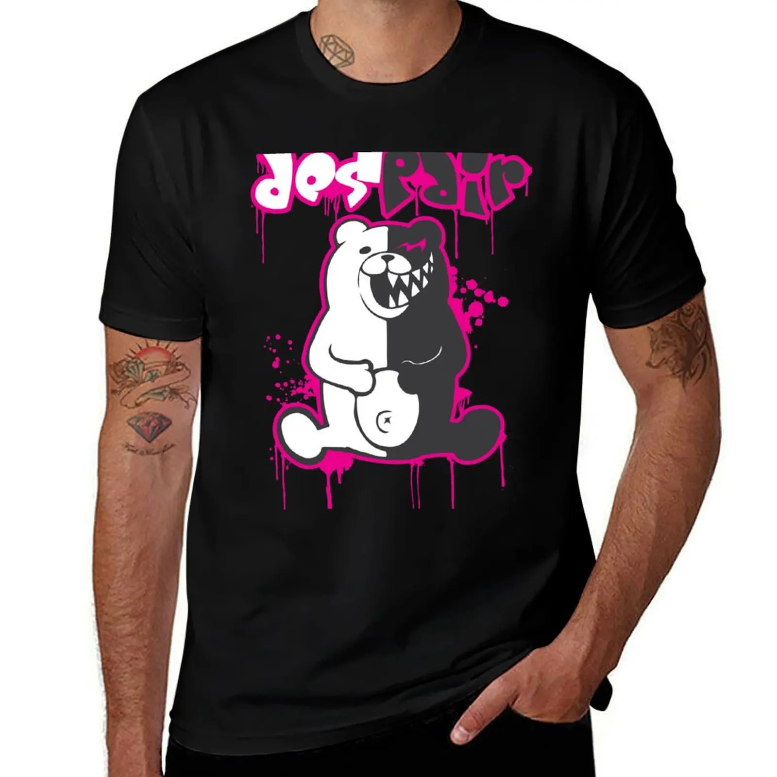 

Danganronpa: Monokuma - Despair (Pink) T-Shirt Simple Line Art Print Tee