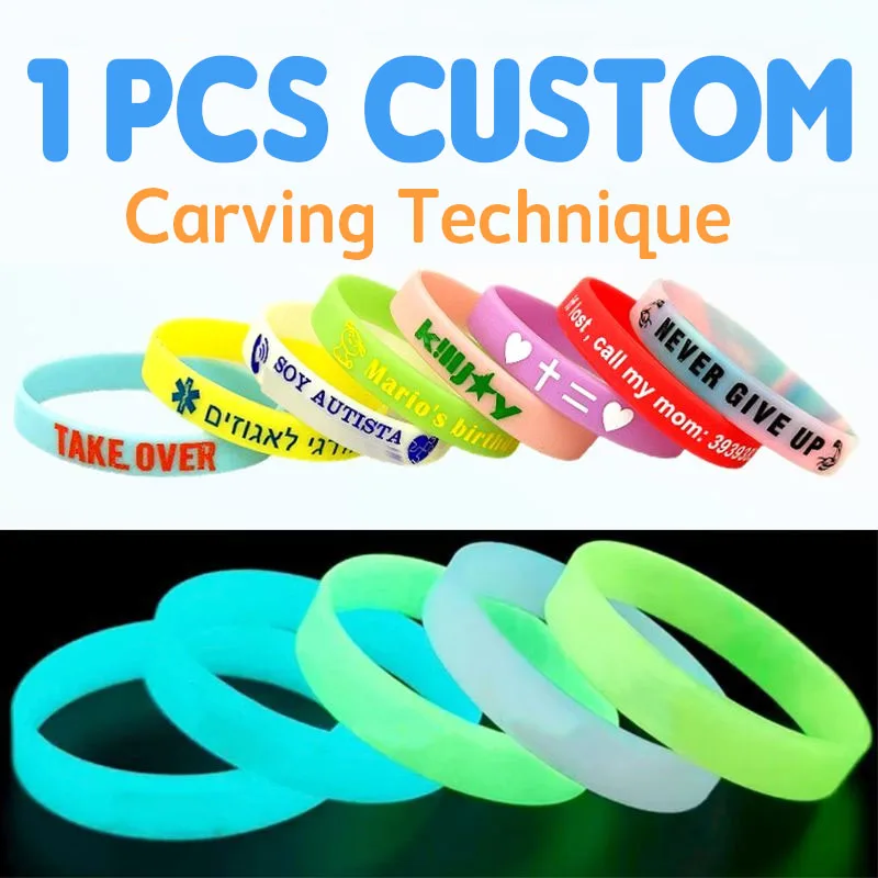 1PCS Personalized ID Wristband Engraved with Phone Number Logo for Kids Adults Sport Band Customized No fading Gifts Wristbands