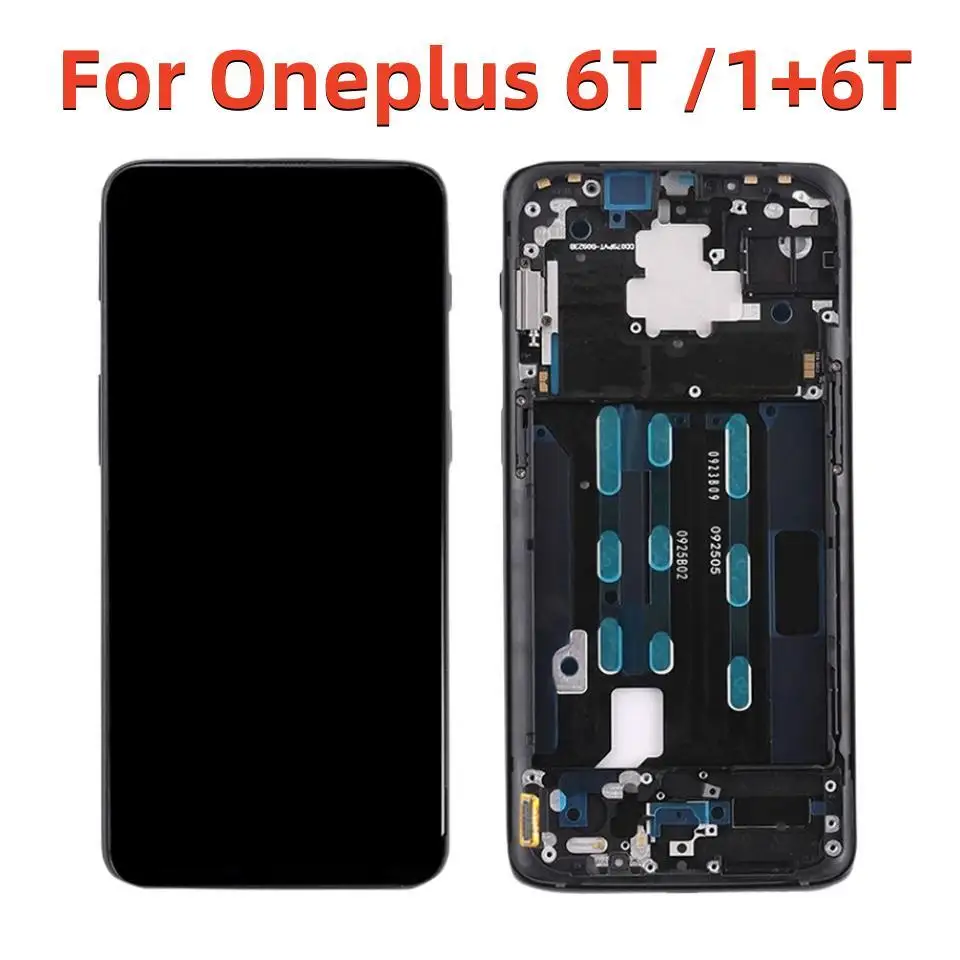 

Original AMOLED LCD For Oneplus 6T Display With Frame 6.41" For One Plus 6T A6010 A6013 LCD Touch Screen Digitizer Assembly