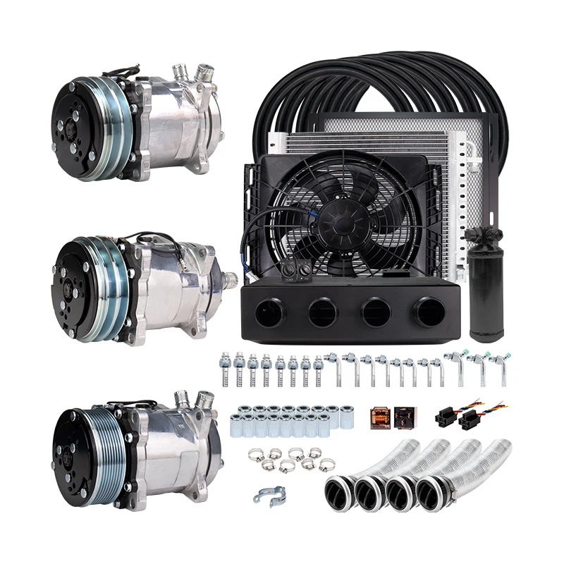 

Universal 12V 24V A/C Air Conditioning Evaporator kit for Muscle Car Truck Van Tractor Digger Motorhome Conditioner
