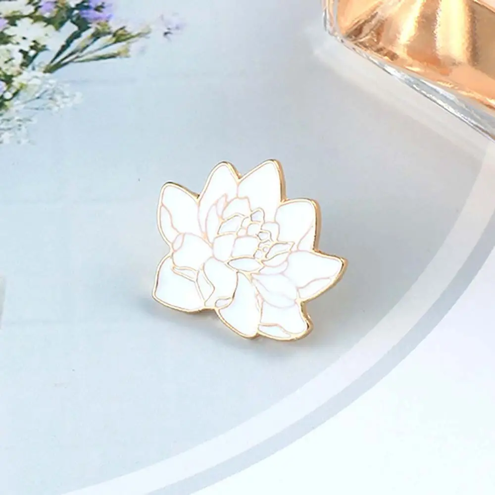Badge Pin Jewelry Accessories Travel Commemorative White Lotus Flower Lotus Flower Brooch Enamel Pin Brooches Pin Lapel Brooch