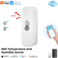 Tuya WiFi Temperature and Humidity Sensor Indoor Humidity Sensor Battery Powered APP Monitoring For Alexa Google Home Voice