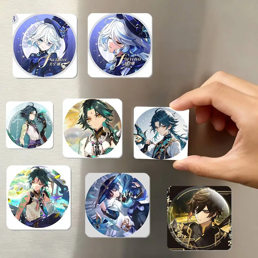 G-Genshin Impac-S Refrigerator Magnet Square Stickers - Can Be Used To Personalize Home Decoration And Are Ideal Keepsakes Or
