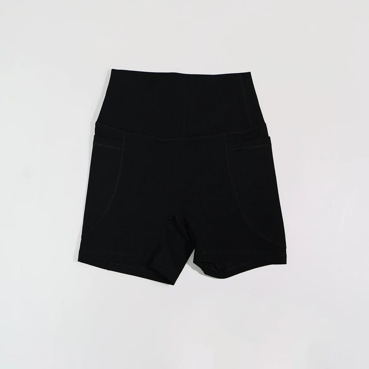 Damen-Sportshorts-Set mit hoher Taille, Taschen-Details, eng anliegende Laufhose, Damen-Fitness-Workout-Yoga-Leggings, Po-Lifting – Detail 11