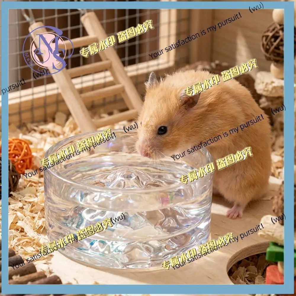 Yamagata raised transparent mini hamster food basin, anti-dumping, suitable for small pets