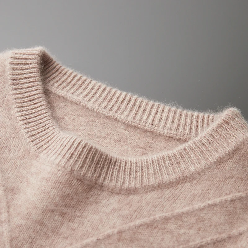 الرجال 100% الكشمير جولة الرقبة البلوز سترة سميكة محبوك تنوعا قاعدة سترة لخريف شتاء جديد الكشمير الملابس