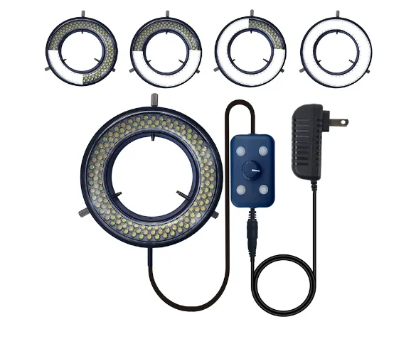 4 Zones Adjust LED Ring Light for Microscope Phone Repair High Bright Pure White 144 LEDs Anti-Reflection Partition Illuminator