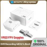BETAFPV VR03 FPV Goggles 48CH 4.3inch 800*480px HD High Brightness LCD with DVR Recording Built-in 2000mAh Battery for RC Drones