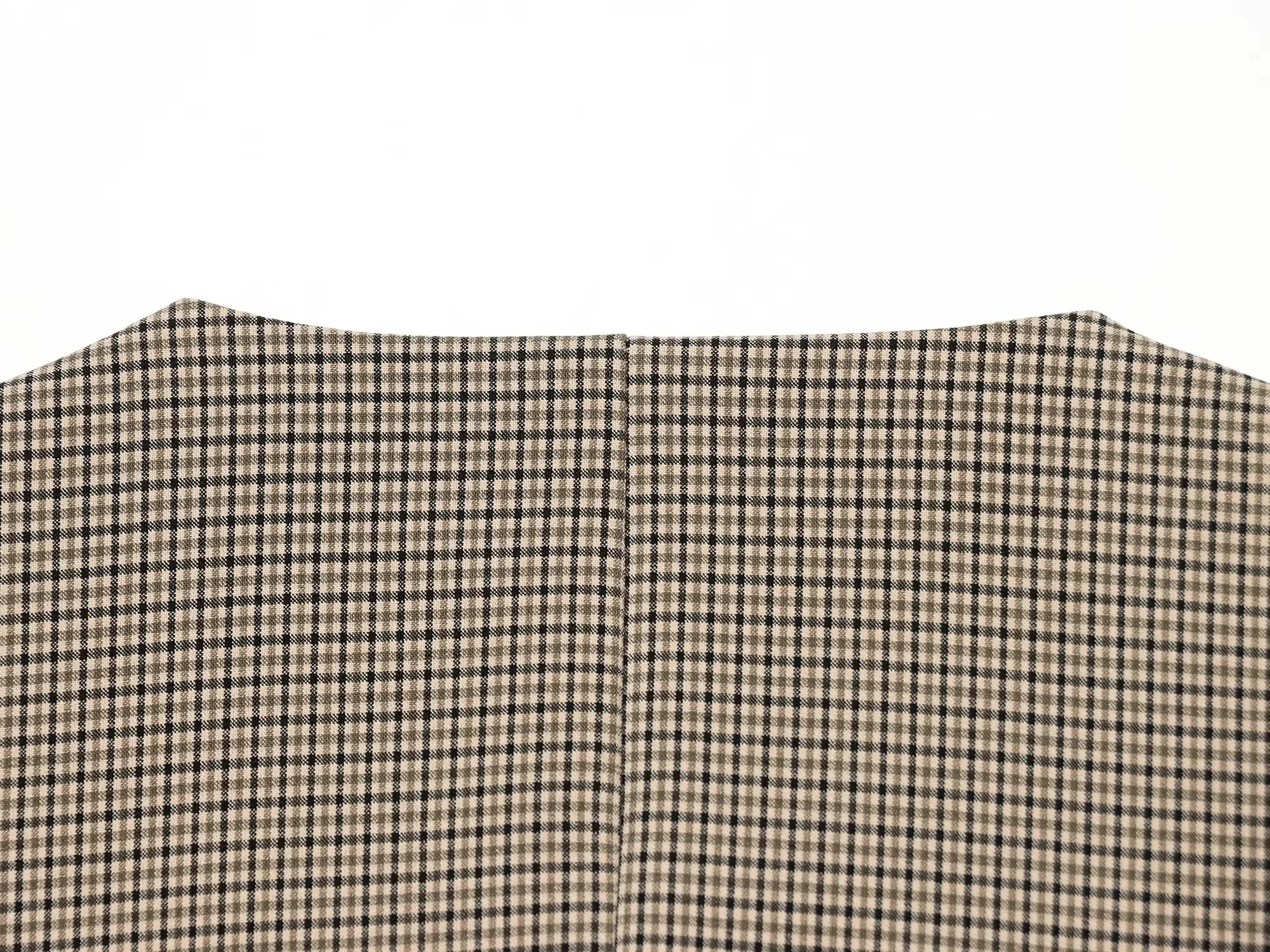 KONDALA Damen Klassisches Elegantes Kariertes Hosen-Set Vintage Lässige Doppelreihige Weste, Gürtel-Crop-Hose 2026 Herbst Chic Pendler-Set – Detail 11