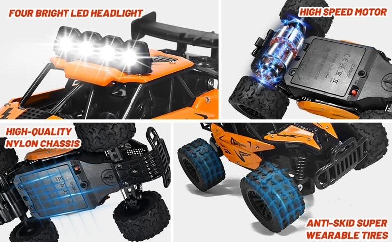Oike 1:16 RC-Auto Ferngesteuertes Auto Funk-Buggy Truck Drift-Rennwagen Kletter-Offroad-Fahrzeug Outdoor-Spielzeug für Jungen und Kinder – Detail 7