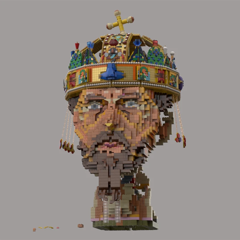 6166pcsMOC King Saint Stephen Helmets Furniture and accessories Creative building blocks Stress relief toys