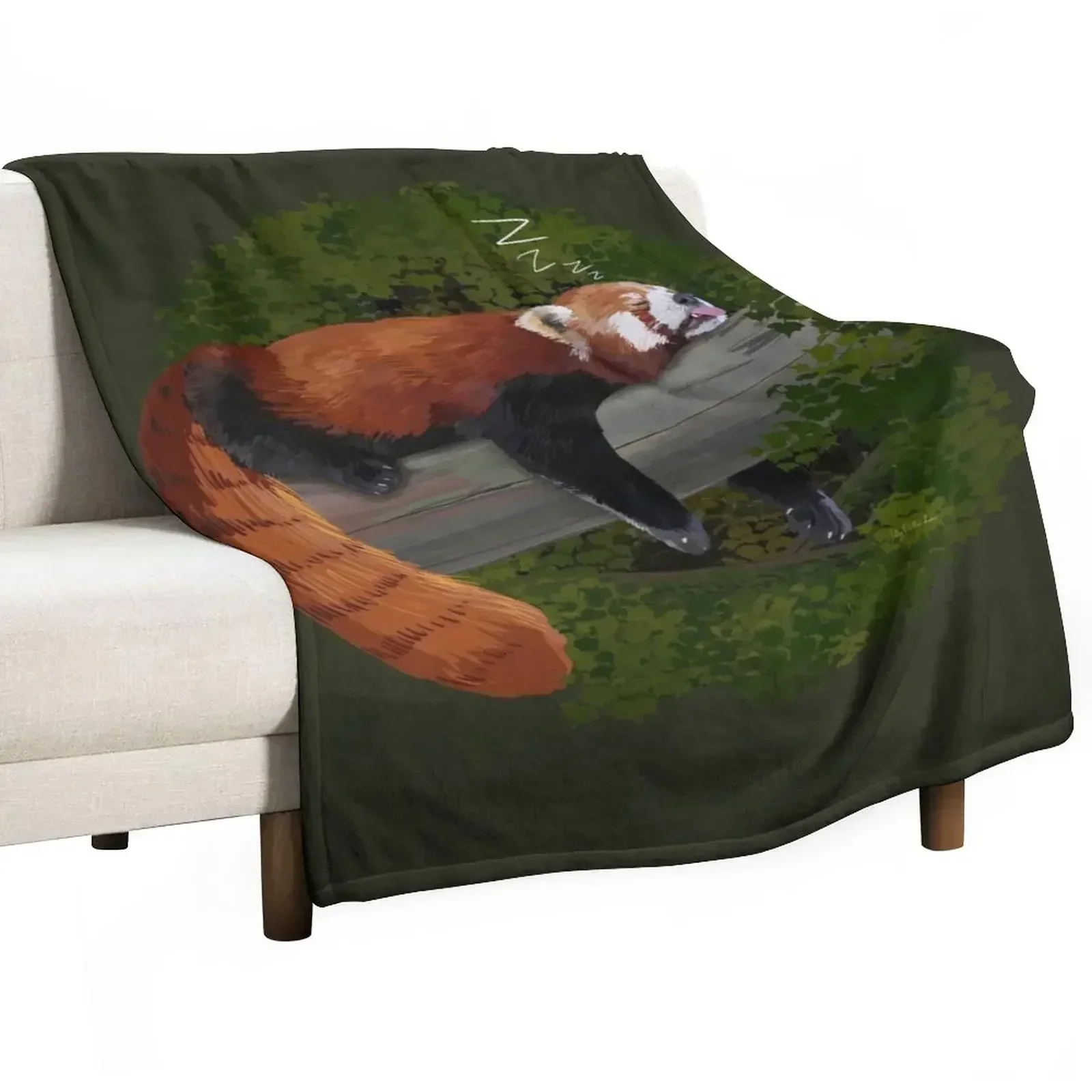 

Sleepy Red Panda Throw Blanket All Season Soft Lightweight Blanket for Home