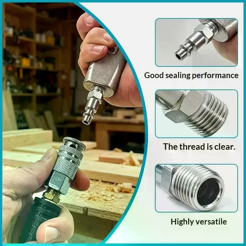 10Pcs Euro Air Compressor Fitting Kit - 1/4