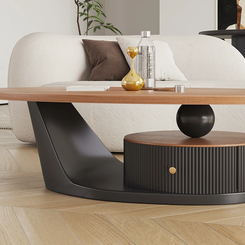 

Medieval style solid wood coffee table light luxury modern simple household living room tea table French cream log style small a