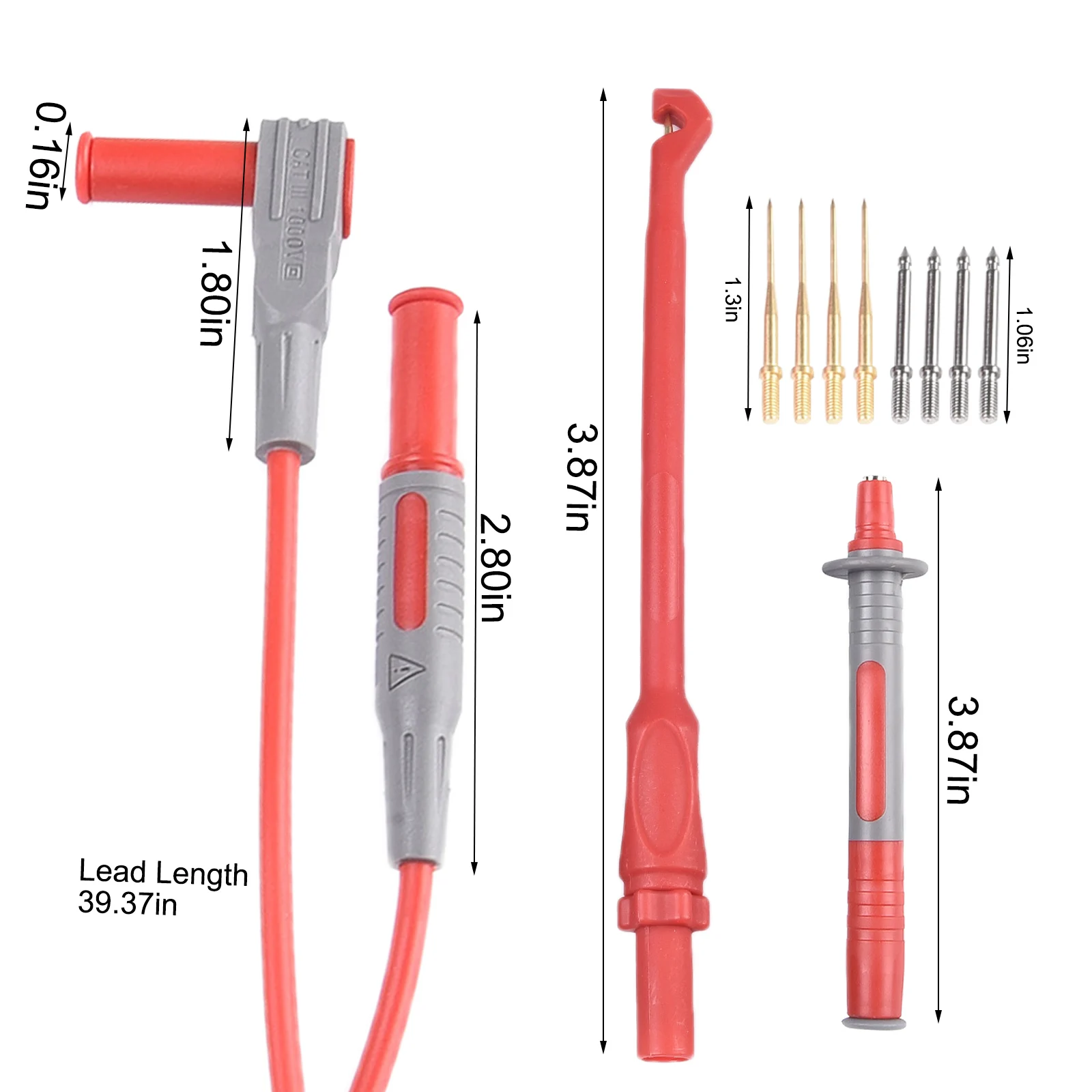 Automotive Test Kit 18PCS Multimeter Set with Wire Piercing Clips and Puncture Probes for Accurate Measurements