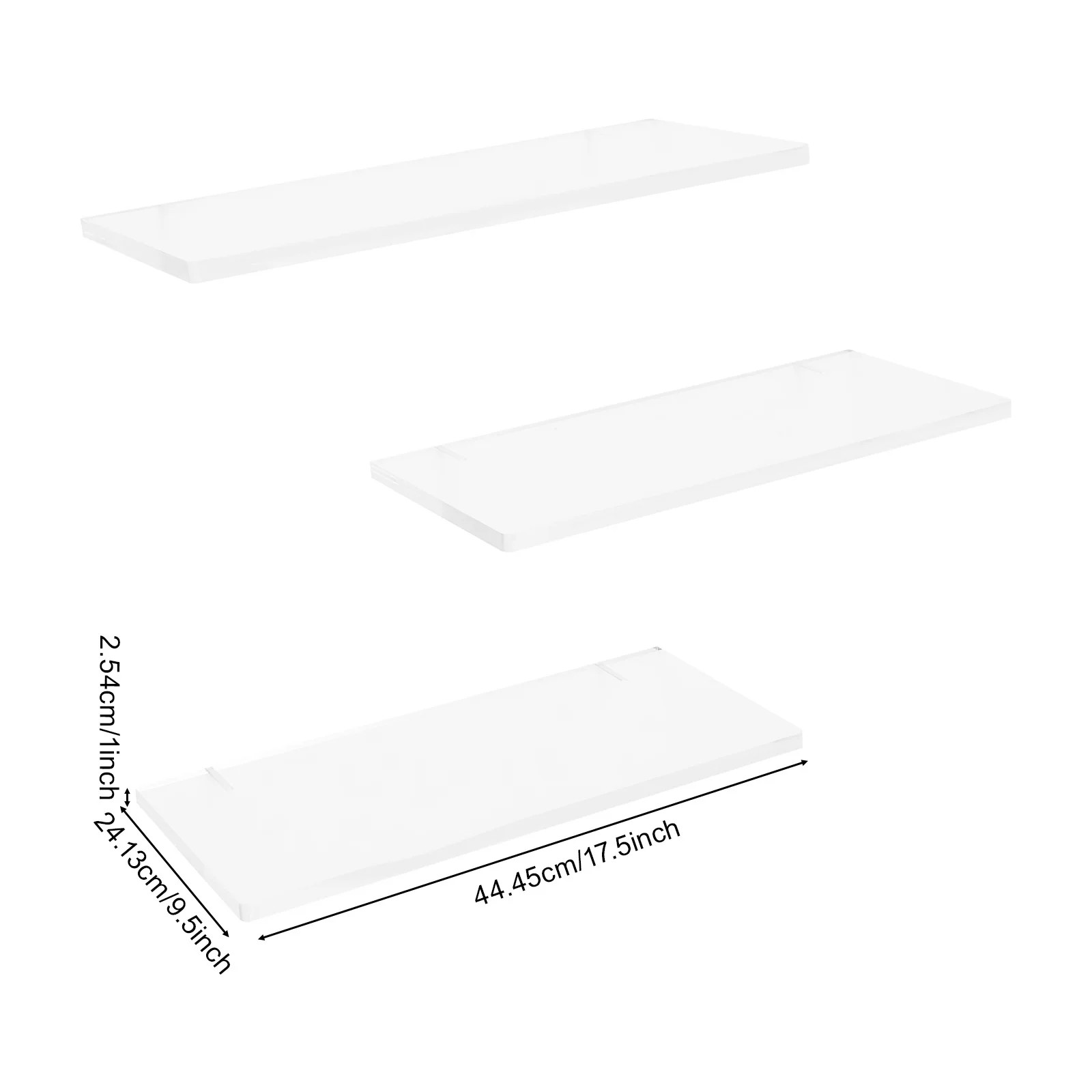 

Clear Acrylic Floating Shelves, Wall Mounted Shelf, Floating Shelf Organizer for Garages,Offices,Living Rooms,Studies,Kitchens