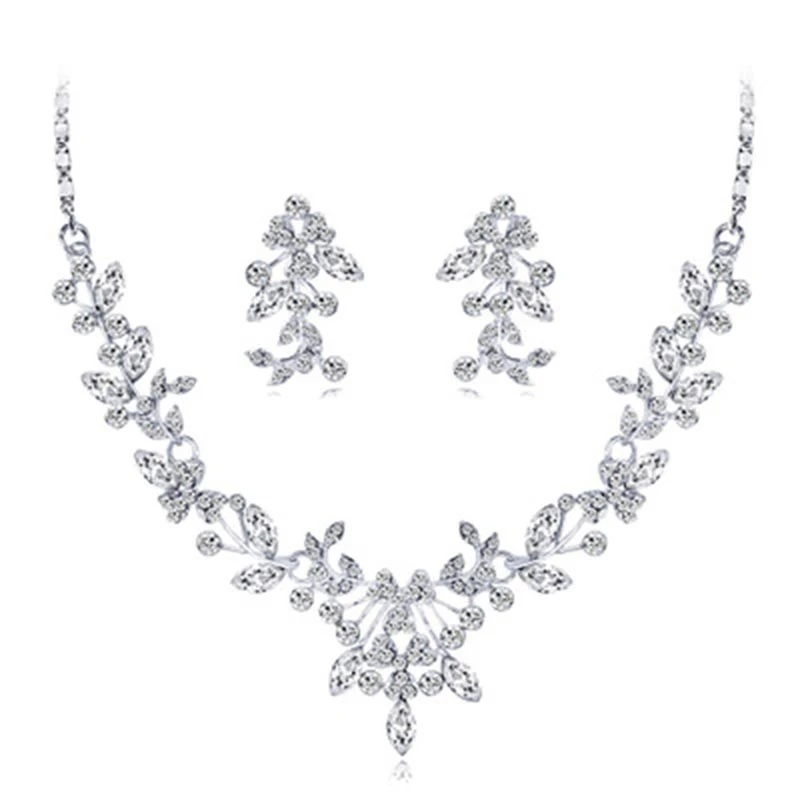 Romantic Fashion Set Jewelry Floral Design Wedding Jewelry Set Bridal Jewelry Accessories